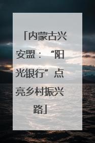 内蒙古兴安盟：“阳光银行”点亮乡村振兴路