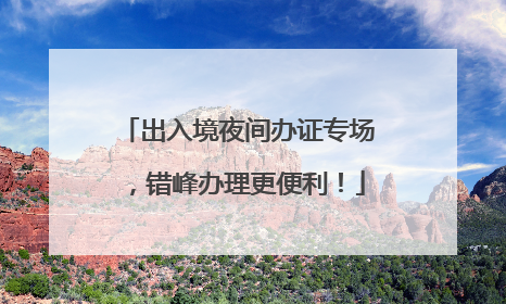 出入境夜间办证专场，错峰办理更便利！