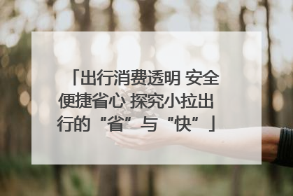 出行消费透明 安全便捷省心 探究小拉出行的“省”与“快”