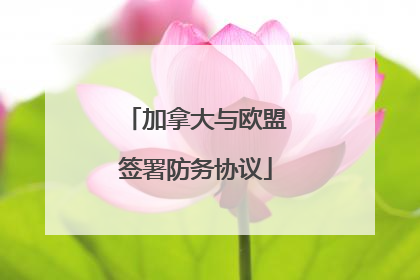 加拿大与欧盟签署防务协议