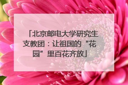 北京邮电大学研究生支教团：让祖国的“花园”里百花齐放