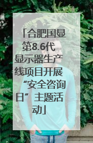 合肥国显第8.6代显示器生产线项目开展“安全咨询日”主题活动