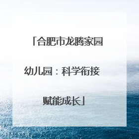 合肥市龙腾家园幼儿园：科学衔接 赋能成长