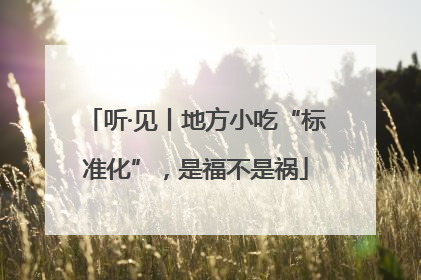听·见丨地方小吃“标准化”，是福不是祸
