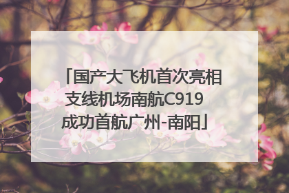 国产大飞机首次亮相支线机场南航C919成功首航广州-南阳