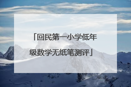 回民第一小学低年级数学无纸笔测评