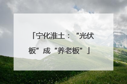宁化淮土：“光伏板”成“养老板”