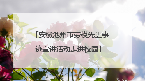 安徽池州市劳模先进事迹宣讲活动走进校园