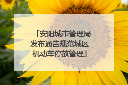安阳城市管理局发布通告规范城区机动车停放管理