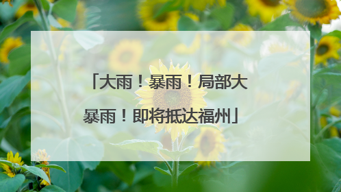 大雨！暴雨！局部大暴雨！即将抵达福州
