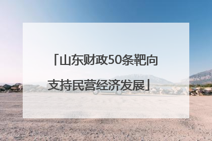 山东财政50条靶向支持民营经济发展