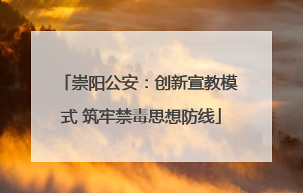 崇阳公安：创新宣教模式 筑牢禁毒思想防线