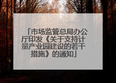 市场监管总局办公厅印发《关于支持计量产业园建设的若干措施》的通知