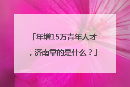 年增15万青年人才，济南靠的是什么？