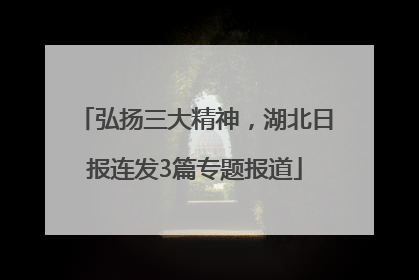 弘扬三大精神，湖北日报连发3篇专题报道