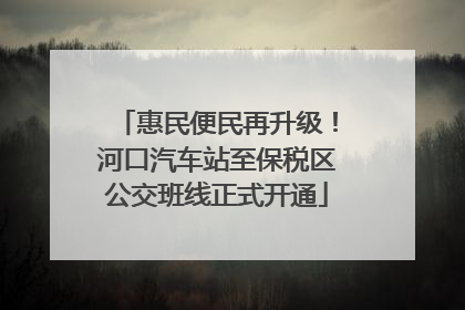 惠民便民再升级！河口汽车站至保税区公交班线正式开通