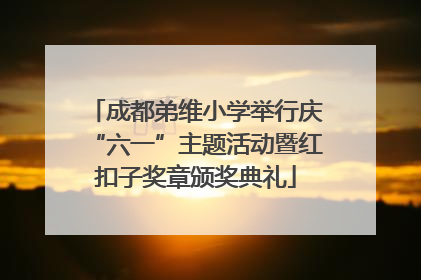 成都弟维小学举行庆“六一”主题活动暨红扣子奖章颁奖典礼