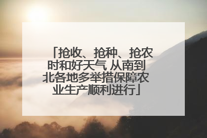 抢收、抢种、抢农时和好天气 从南到北各地多举措保障农业生产顺利进行
