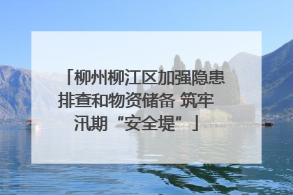 柳州柳江区加强隐患排查和物资储备 筑牢汛期“安全堤”
