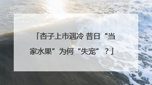 杏子上市遇冷 昔日“当家水果”为何“失宠”？