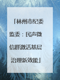 林州市纪委监委：民声微信群激活基层治理新效能