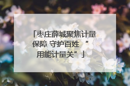 枣庄薛城聚焦计量保障 守护百姓 “用能计量关”