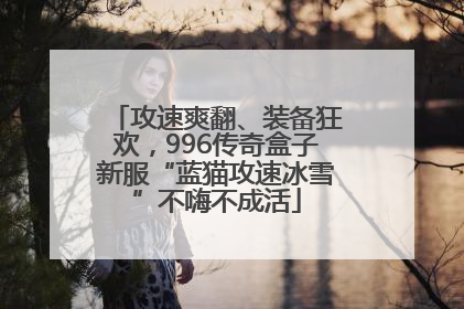 攻速爽翻、装备狂欢，996传奇盒子新服“蓝猫攻速冰雪”不嗨不成活