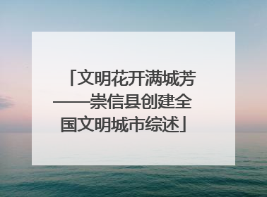 文明花开满城芳——崇信县创建全国文明城市综述