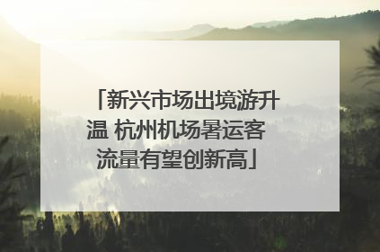 新兴市场出境游升温 杭州机场暑运客流量有望创新高