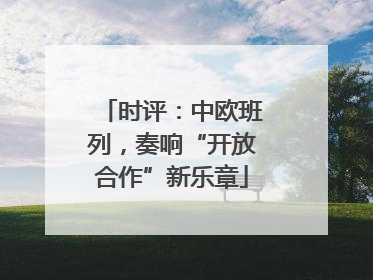 时评：中欧班列，奏响“开放合作”新乐章