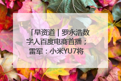 早资道｜罗永浩数字人百度电商首播；雷军：小米YU7将于6月底发布