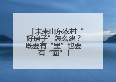 未来山东农村“好房子”怎么建？既要有“里”也要有“面”