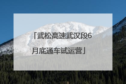 武松高速武汉段6月底通车试运营