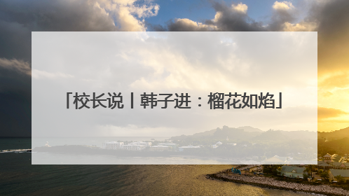 校长说丨韩子进：榴花如焰