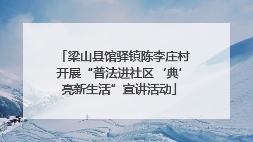 梁山县馆驿镇陈李庄村开展“普法进社区‘典’亮新生活”宣讲活动