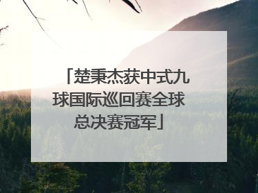 楚秉杰获中式九球国际巡回赛全球总决赛冠军