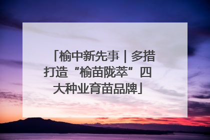 榆中新先事｜多措打造“榆苗陇萃”四大种业育苗品牌