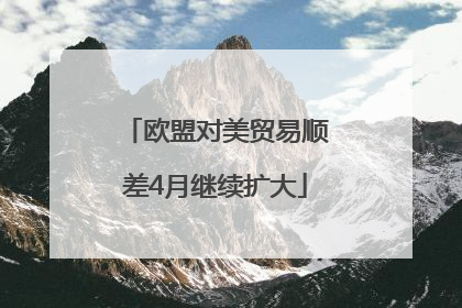 欧盟对美贸易顺差4月继续扩大