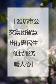 潍坊市公交集团智慧出行惠民生 便民服务暖人心