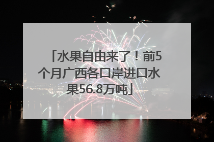 水果自由来了！前5个月广西各口岸进口水果56.8万吨