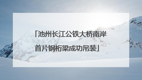 池州长江公铁大桥南岸首片钢桁梁成功吊装