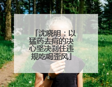 沈晓明：以猛药去疴的决心坚决刹住违规吃喝歪风