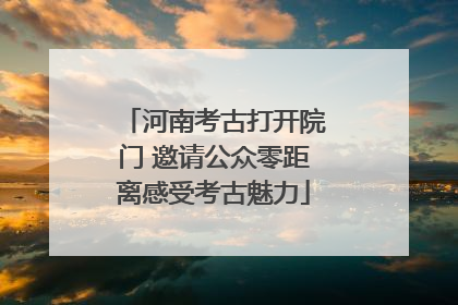 河南考古打开院门 邀请公众零距离感受考古魅力