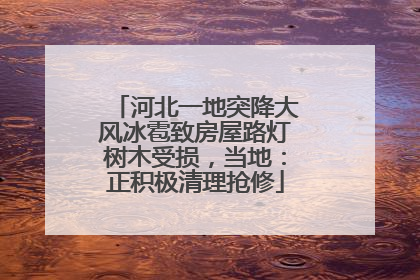河北一地突降大风冰雹致房屋路灯树木受损，当地：正积极清理抢修
