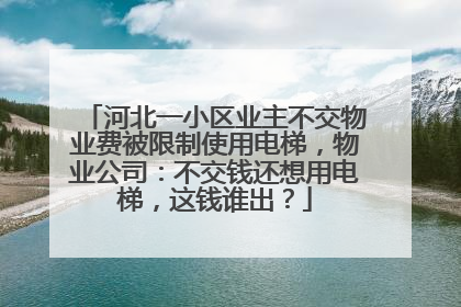 河北一小区业主不交物业费被限制使用电梯，物业公司：不交钱还想用电梯，这钱谁出？