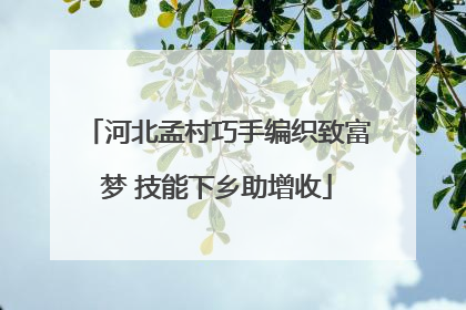 河北孟村巧手编织致富梦 技能下乡助增收