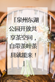 泉州东湖公园开放共享茶空间，自带茶叶茶具就能来！