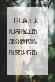 注意！太阳岛临江街部分路段临时变步行街