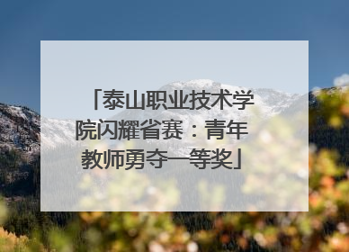 泰山职业技术学院闪耀省赛：青年教师勇夺一等奖