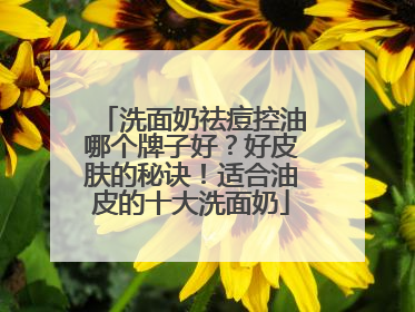 洗面奶祛痘控油哪个牌子好？好皮肤的秘诀！适合油皮的十大洗面奶